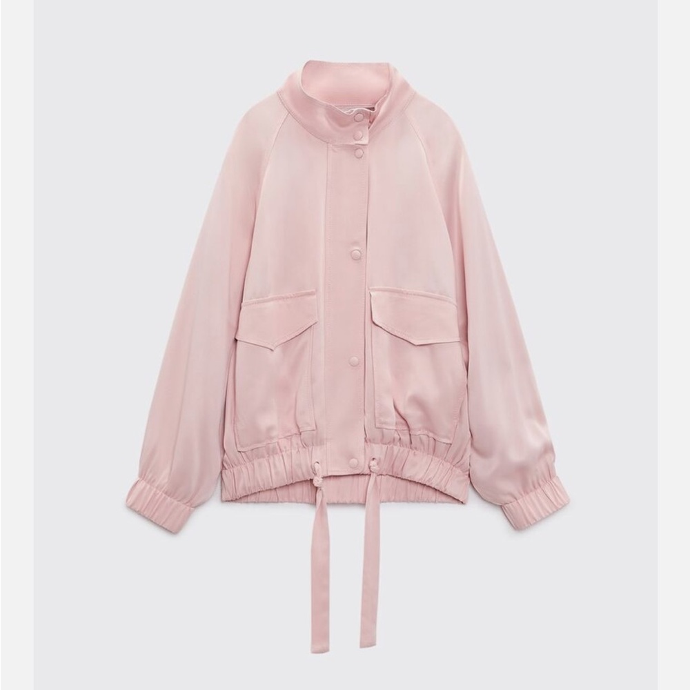 ZARA BOMBER JACKET IN PASTEL PINK COLOR